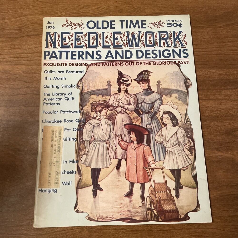 Vintage January 1976 Magazine Olde Time Needlework Patterns And Designs Magazine